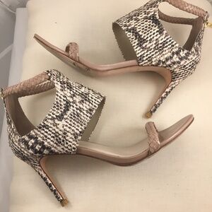 Cole Haan Snakeskin Leather Spike Heeled Sandals Size 7